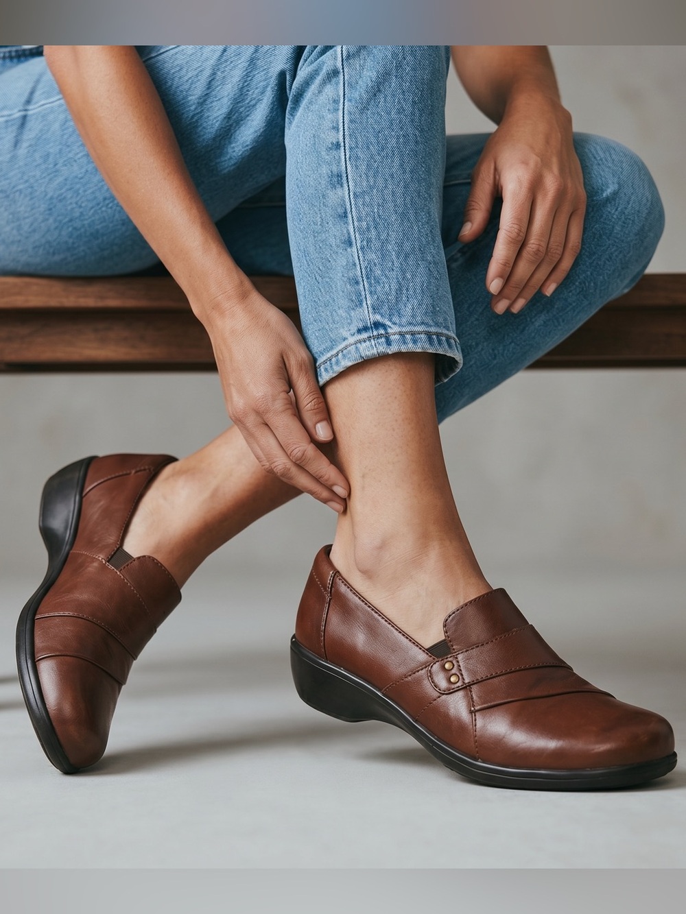 Clarks Super Comfy Casual Women's Brown Leather Slip-On Loafers